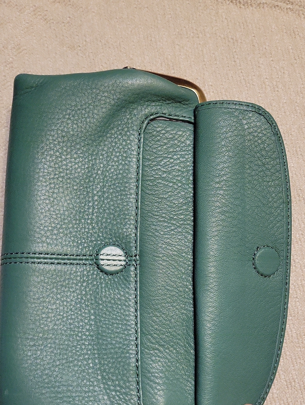 HOBO Lauren Dusty Teal/Mint Green Leather Frame Clutch Wallet - Picture 5 of 15